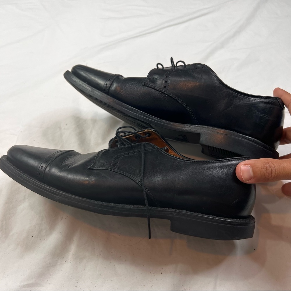 ALLEN EDMONDS 3912 Sz 9.5B Black Leather Cap-Toe Oxford MADE IN USA L080922